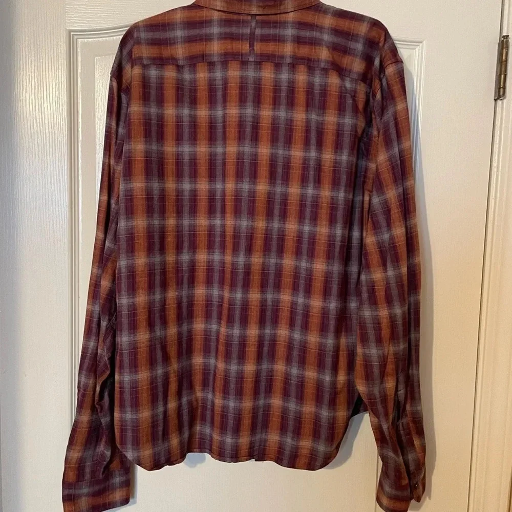 Banana Republic Men's Luxe Flannel Plaid Shirt Size XL Grant Fit